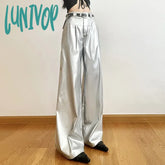 Lunivop Silver Retro Matte Trendy Personalized All-Match Casual High Street Cool Confident